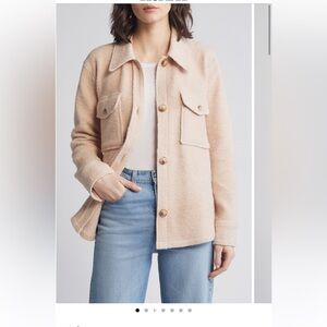 Faherty Holden High Pile Fleece Jacket Shirt Jacket‎ Peach Whip Large NWT